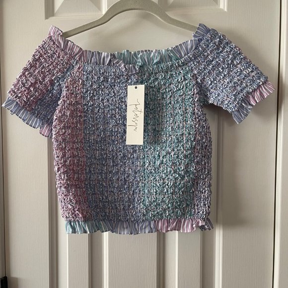 New Petersyn Revolve Kinsey Smocked Cktal Top Size Medium - Picture 1 of 10